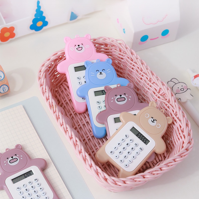 COD❤️Kalkulator Saku Portable Dengan Gantungan Kunci Untuk Kantor Mini Lucu Motif Calculator Stationary -A.one