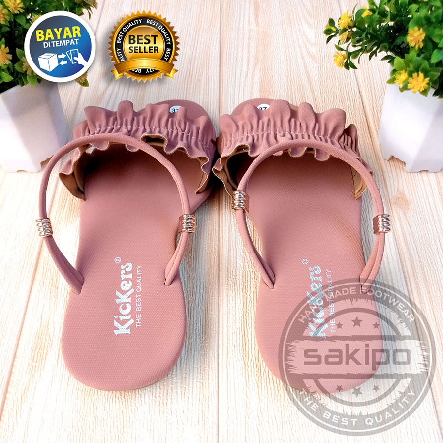 PROMO 12.12 !! SANDAL WANITA DEWASA SLOP KERUT TALI BELAKANG CANTIK NYAMAN DIPAKAI TRENDI KEKINIAN TERMURAH / SAKIP0