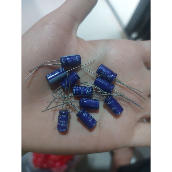 10PCS Elco Elko Kapasitor Capacitor  1/160 1uF/160 1/160V 1/160V 1uF/160 1/160V 1uf 160v  1 Mikro 160V Kecil Kualits Bagus Mengkilap isi 10 Buah