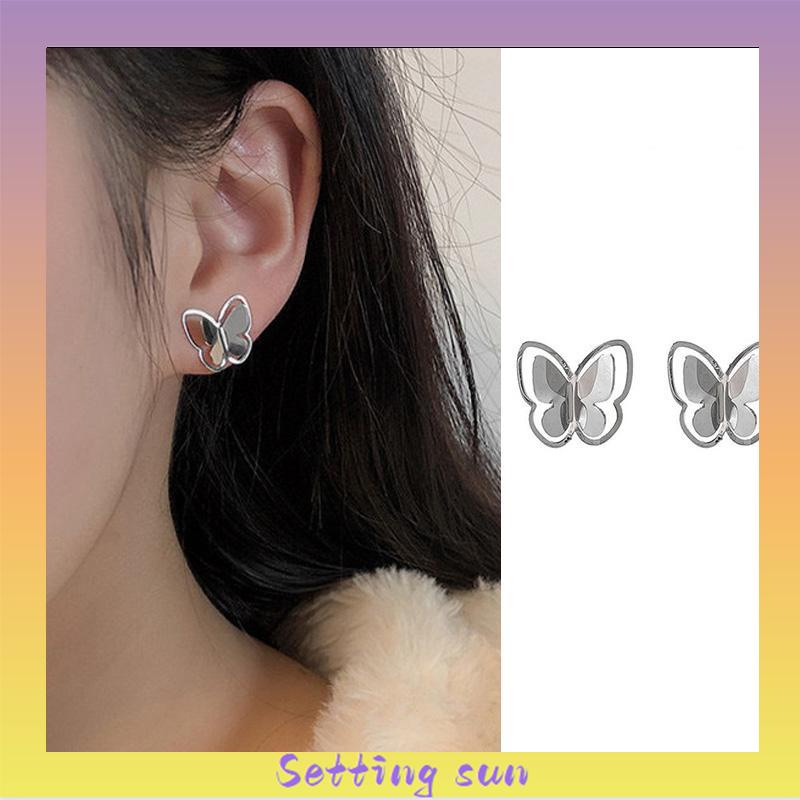 Anting Kupu Korea Untuk Wanita kecil berongga Butterfly Earrings Stud Tusuk Kupu TN