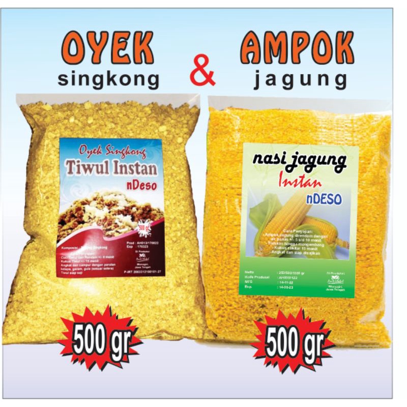 

Oyek Singkong dan Ampok Jagung. Two in one package @500 gram.