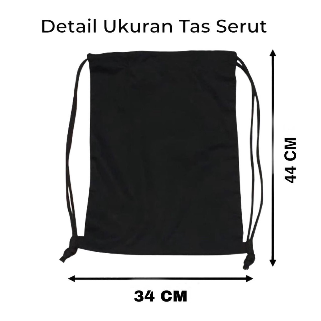PRYF Tas Serut Pria String bag Polos Selempang Olahraga Bahan Taslan