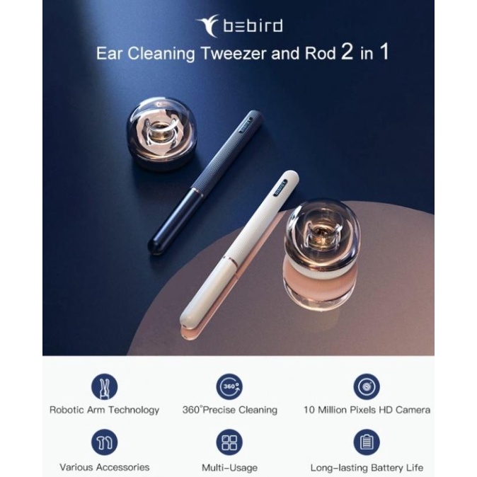 BEBIRD NOTE 3 PRO Pembersih Telinga Korek Kuping Tweezer Endoskop 10MP