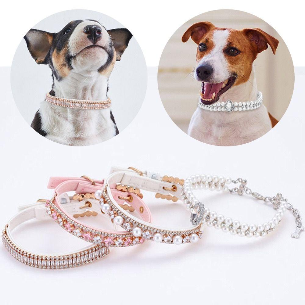 TOP Anjing Berlian Imitasi Kerah Aksesoris Kucing Cat Jewelry Adjustable Kristal Berlian Liontin