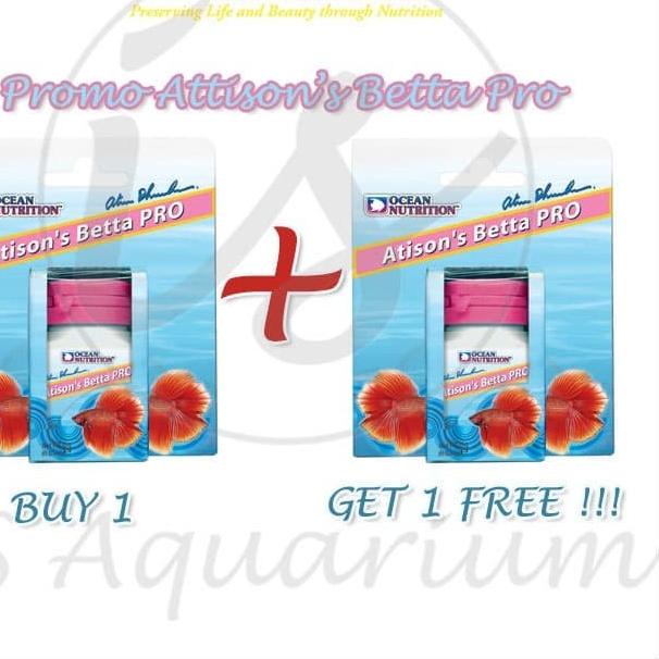 PROMO BUY 1 GET 1 OCEAN NUTRITI Atison's Betta Pro 15gr Makanan Cupang
