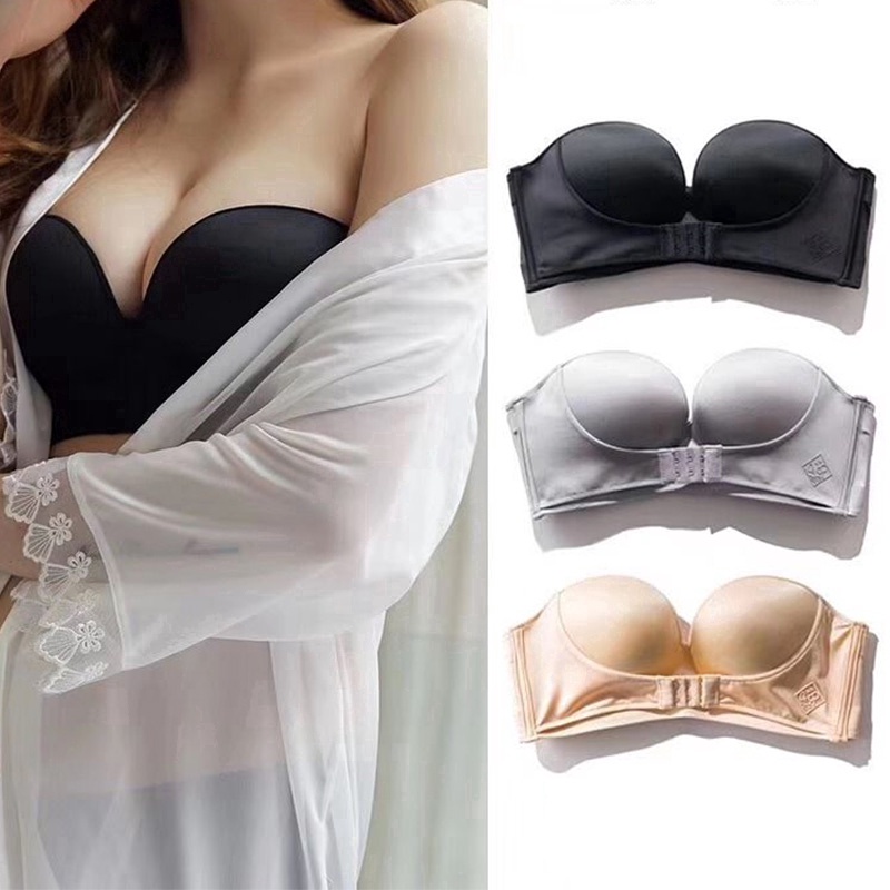 HW - Bra Bh Wanita Kemben Kancing Depan Belakang Bh Strapless / Bh 336