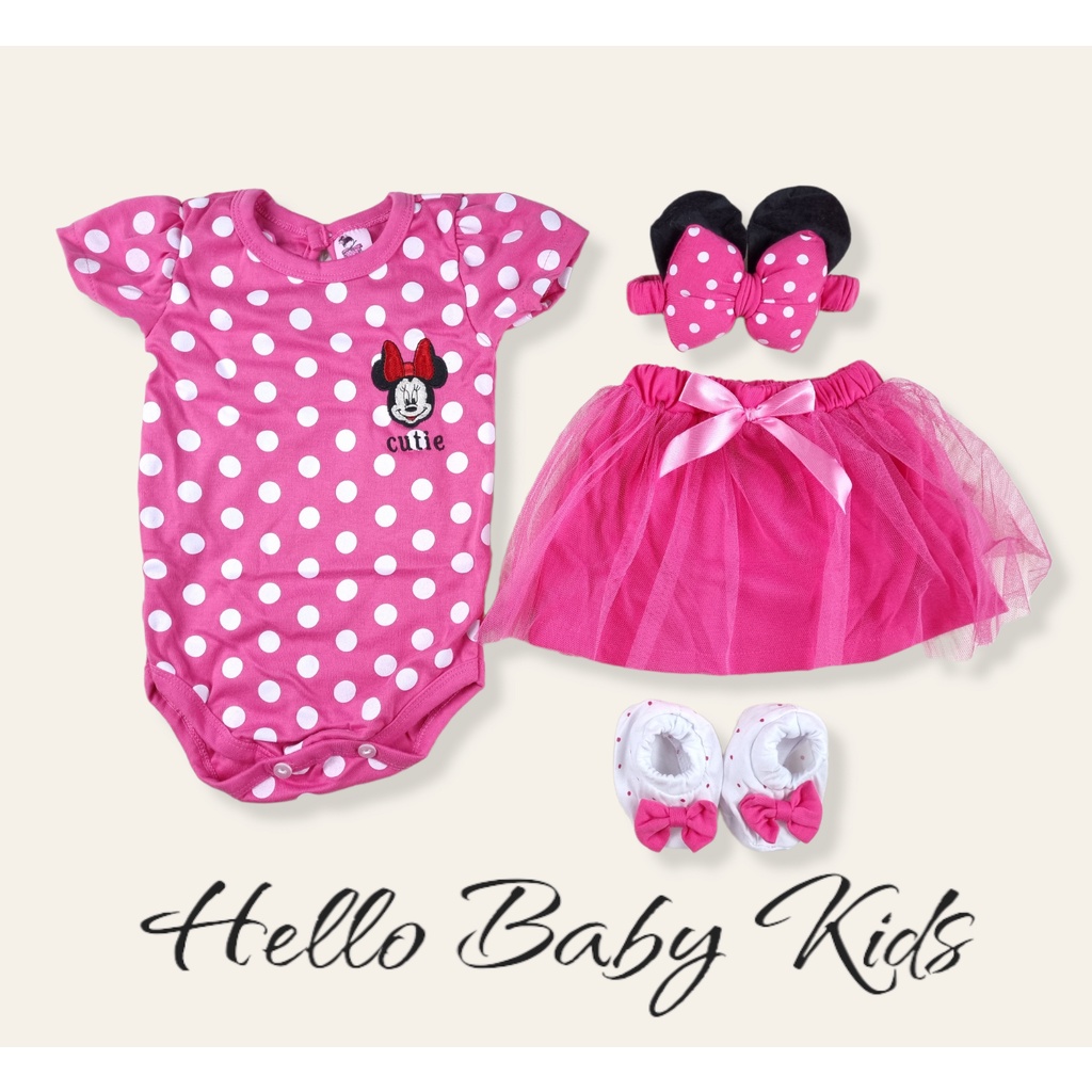 Jumper Bayi Set Perempuan Lucu Rok FREE Bandana + Sarung Kaki