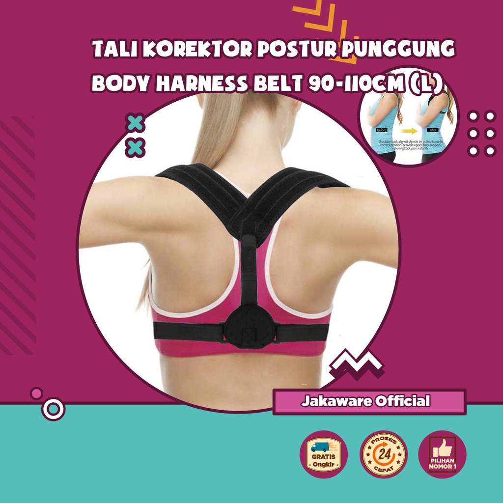 TALI KOREKTOR POSTUR PUNGGUNG BODY HARNESS BELT ALAT PENEGAK BANTU OLAHRAGA TULANG BELAKANG BAHU BUN