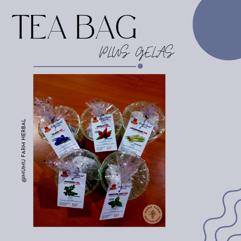 

TEABAG/TEH CELUP HERBAL BONUS GELAS ( 5 VARIAN )