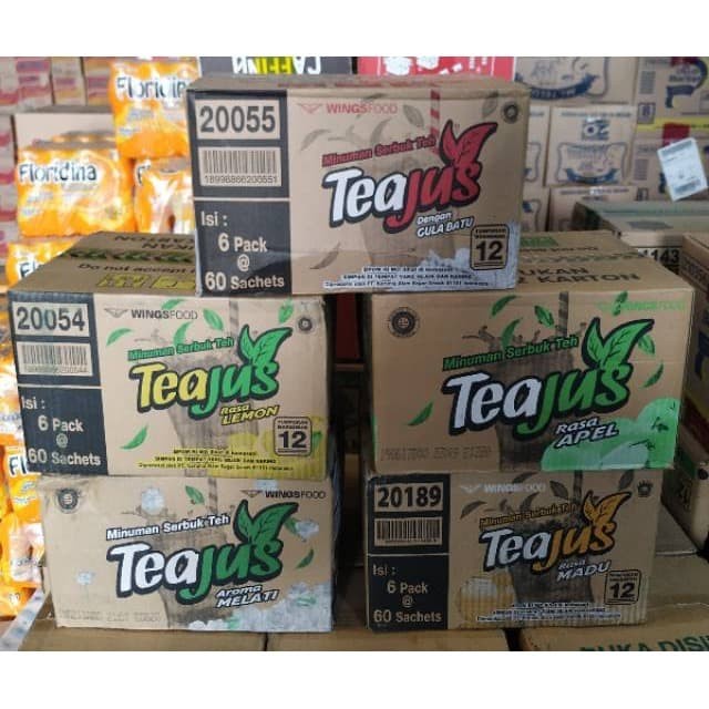 

TEAJUS DUS RASA GULA BATU, LEMON, MADU, APEL, MELATI ISI 6 PACK
