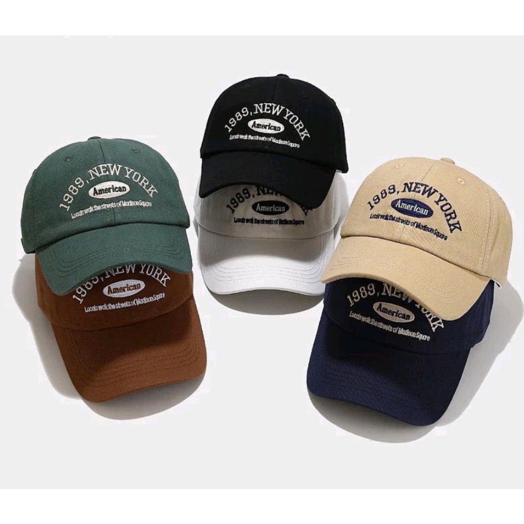 Baru Keren Terpopuler Topi Baseball Bisbol Pria Wanita Trends Model 1989 NEW YORK American Hats Caps Unisex Vintage  Kekinian Bordir Berkualitas Terlaris