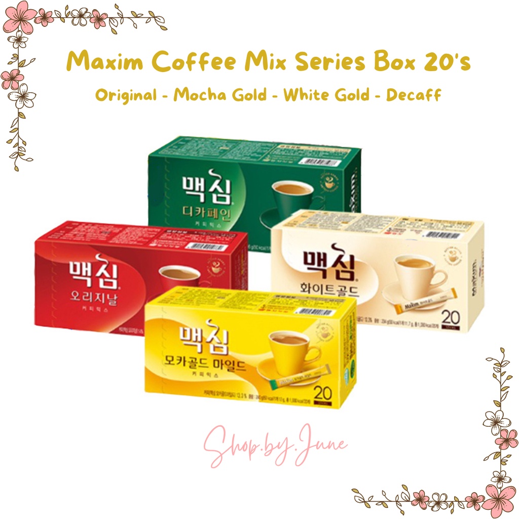 

Maxim Korean Instant Coffee Mix Box isi 20 Sachet - Maxim Mocha Gold White Original Decaffeinated