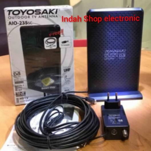 ANTENA TV DIGITAL Antena TV Digital Toyosaki AIO 235 Indoor - Outdoor otomatis wireless box flat set