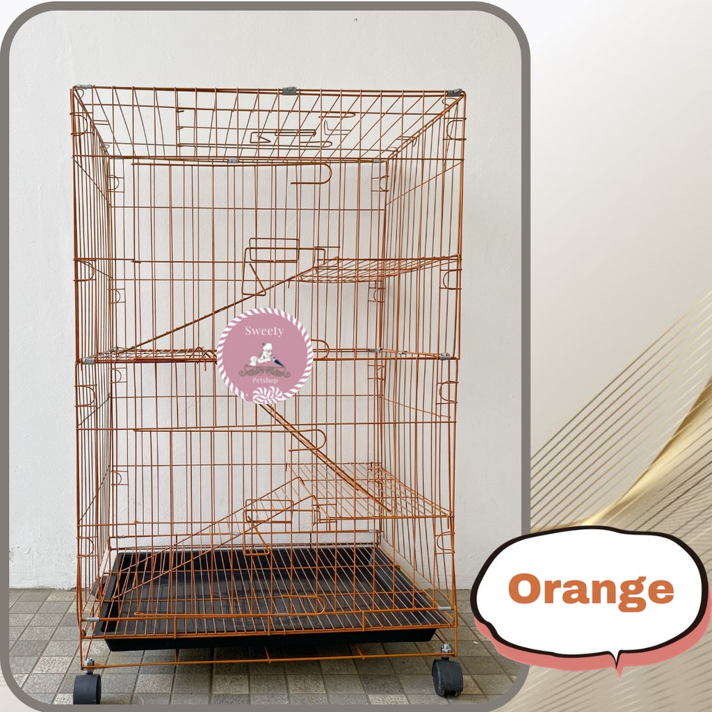 kandang kucing 3 tingkat ukuran 60x40x95 Nodastore