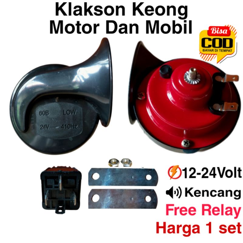 Klakson Kelakson Double Dobel Keong Motor Mobil 12-24 Volt