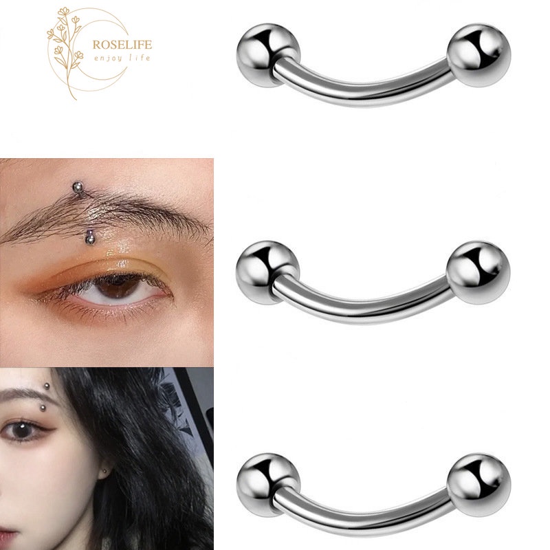 Roselife 2pcs Anting Tusuk Spiral Stainless Steel 316L Anti Alergi Untuk Pria / Wanita