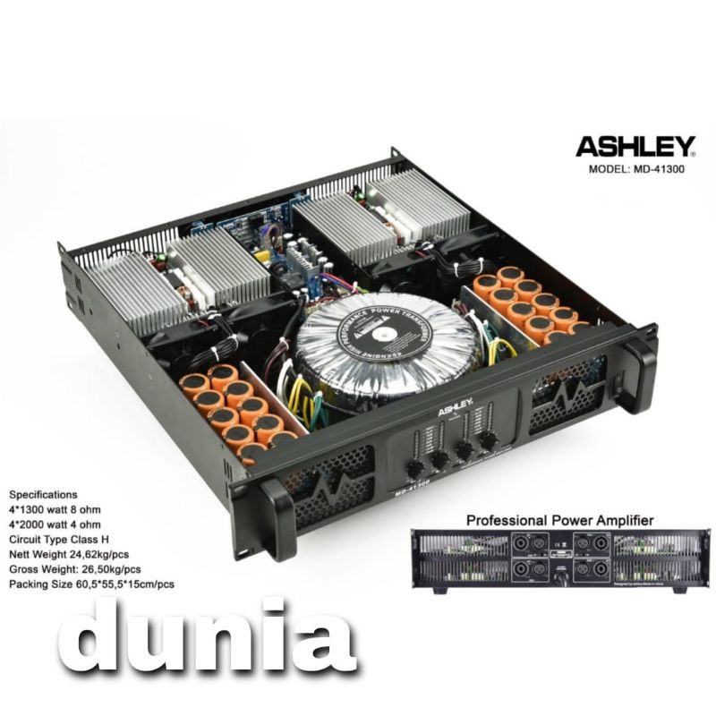 Ds Power Ashley MD 41300 Original Amplifier 4 Channel Class H