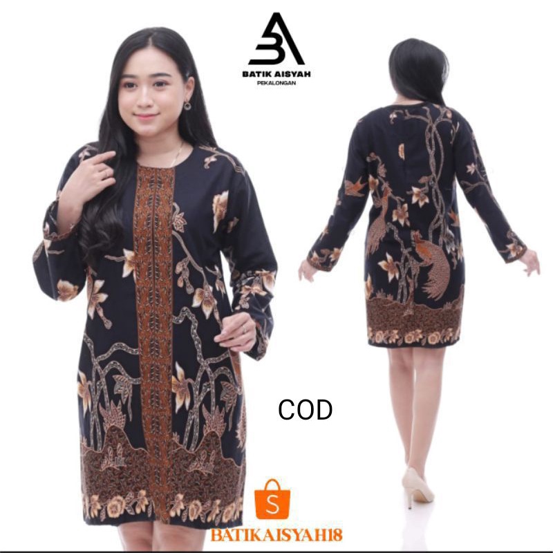 Tunik Remaja - Atasan Batik Cantik Kekinian Modern Jumbo Ld 120 - Fashion Muslim Wanita - Baju Batik