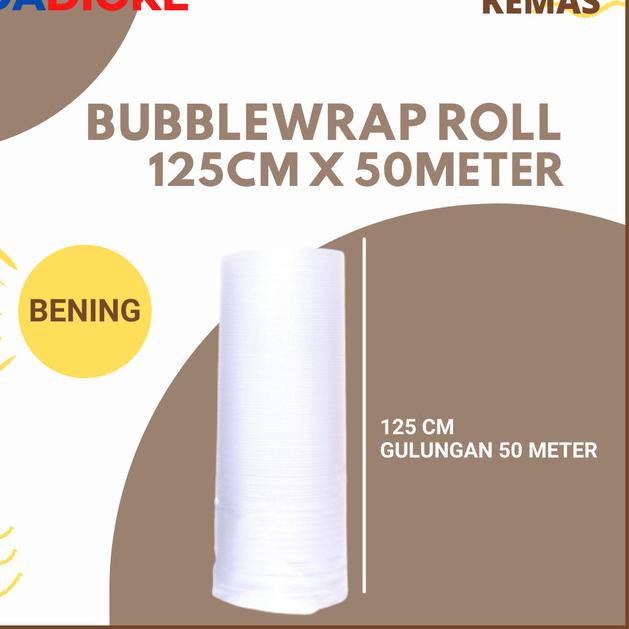 

Bubble Wrap Bubblewrap 125 cm x 50 m (meter) Bening/Hitam - Putih