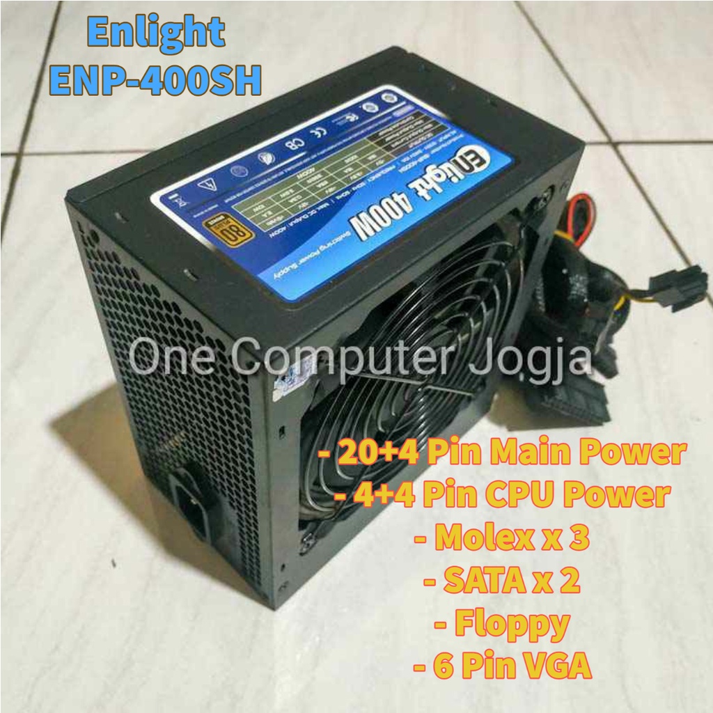enlight 420w 400w enp 420ba 400sh 6pin 80 plus 80+ power supply pure