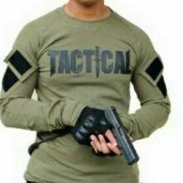 kaos tactical combat shirt - Hitam, M
