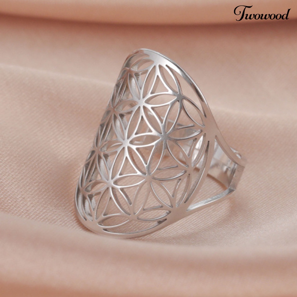 Cincin Model Hollow Out Gaya Vintage Untuk Unisex