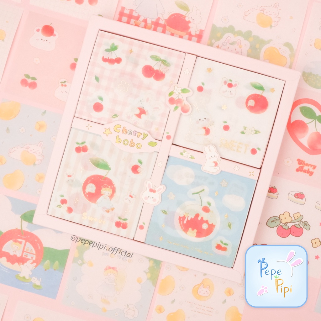 Sticker Senmu Joytop ST-2364 Isi 100  Paket Sticker stiker jurnaling journal set buku alat tulis sekolah pastel pink lucu box