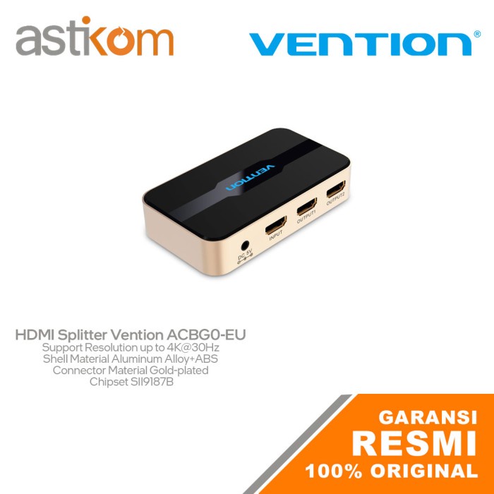 HDMI Splitter 1-2 Port Vention ACBG0-EU 1 Input 2 Output