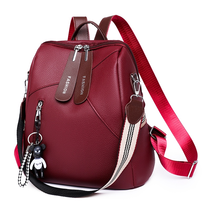 TAS WANITA FASHION RANSEL IMPORT 5489-MERAH + GANTUNGAN