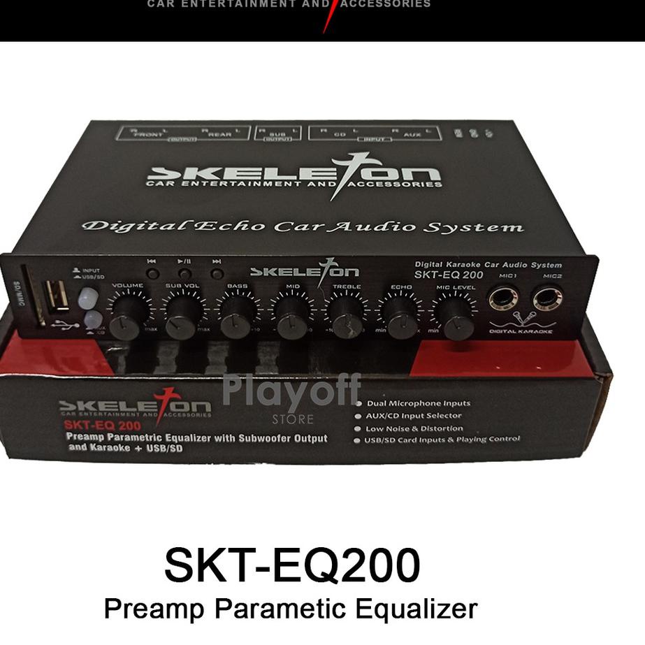 ➭➱✥❄ Parametric Equalizer (With USB) Karaoke Mobil Preamp Parametrik Skeleton SKT-EQ200 Best Seller