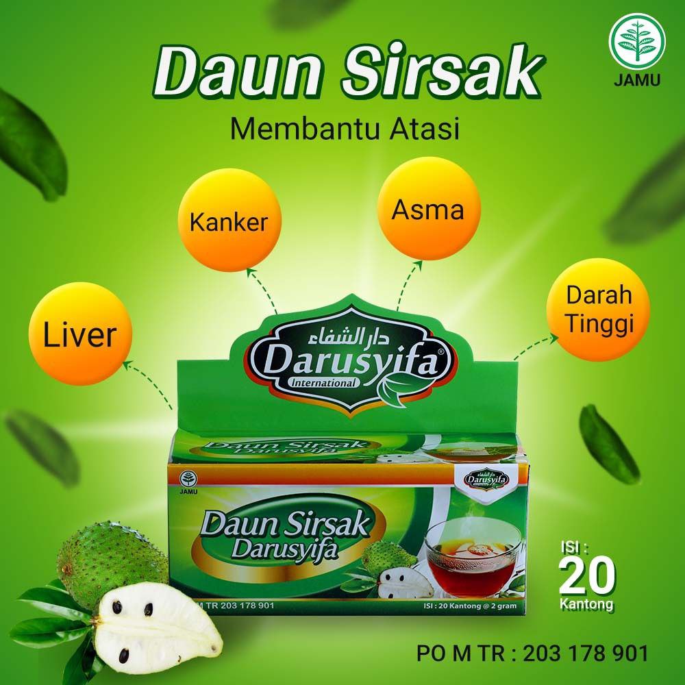 Jual Teh Daun Sirsak Darusyifa Alami Teh Celup Herbal Kanker Teh