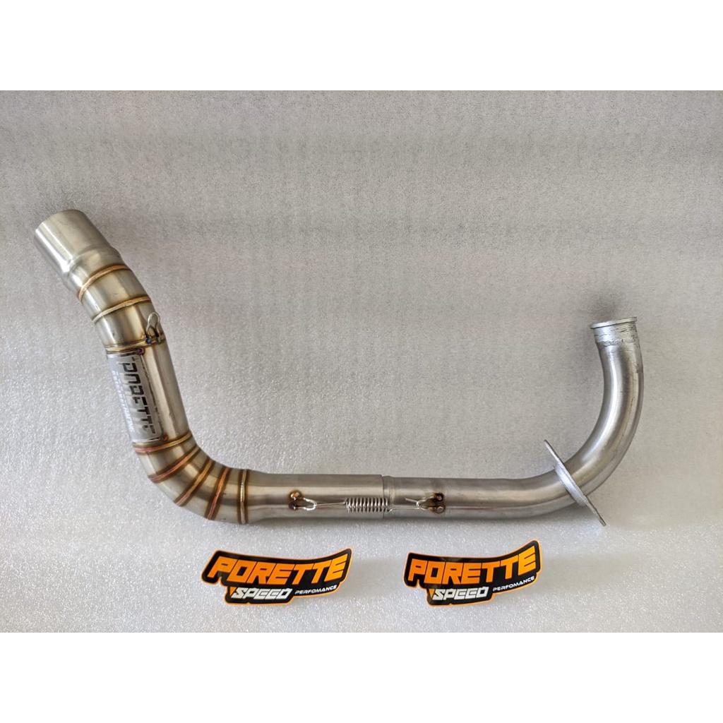 Leher knalpot semi cacing motor beat vario 110 scoopy ngacung stainless inlet 38 mm