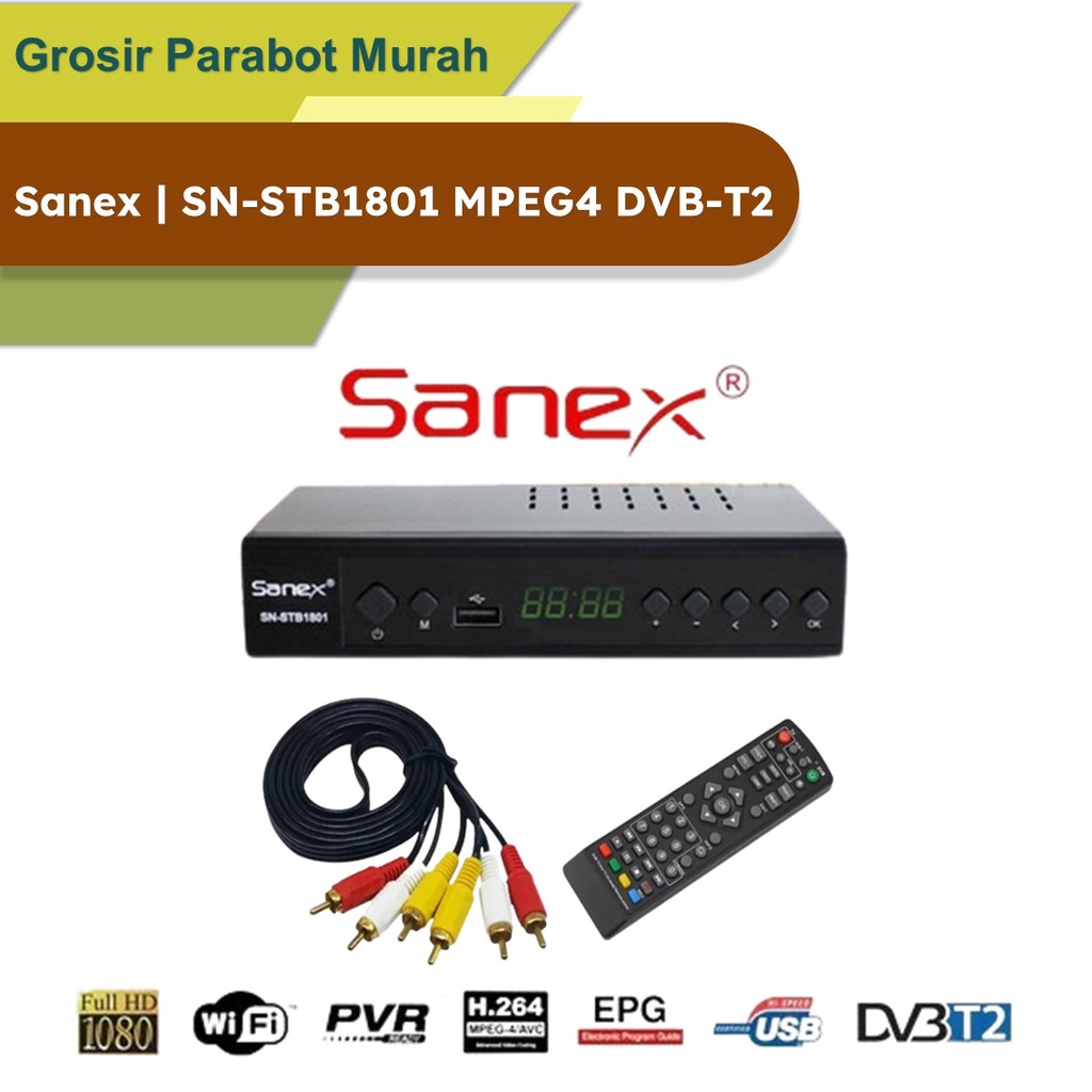 SET TOP BOX TV DIGITAL | SANEX SN STB1801 MPEG4 DVB-T2 | ANTENA DIGITAL SANEX MURAH | ANTENA DIGITAL