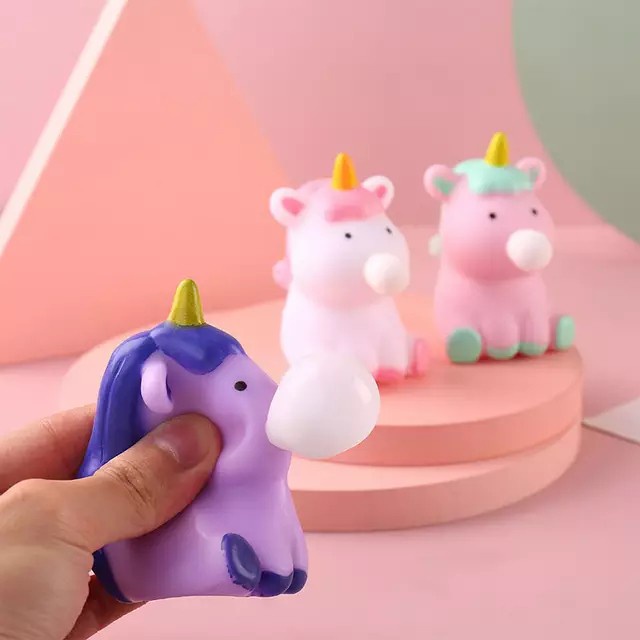 MOMBABY1Mainan Squeeze Pencet unicorn balon / spit bubble pop unicorn anak