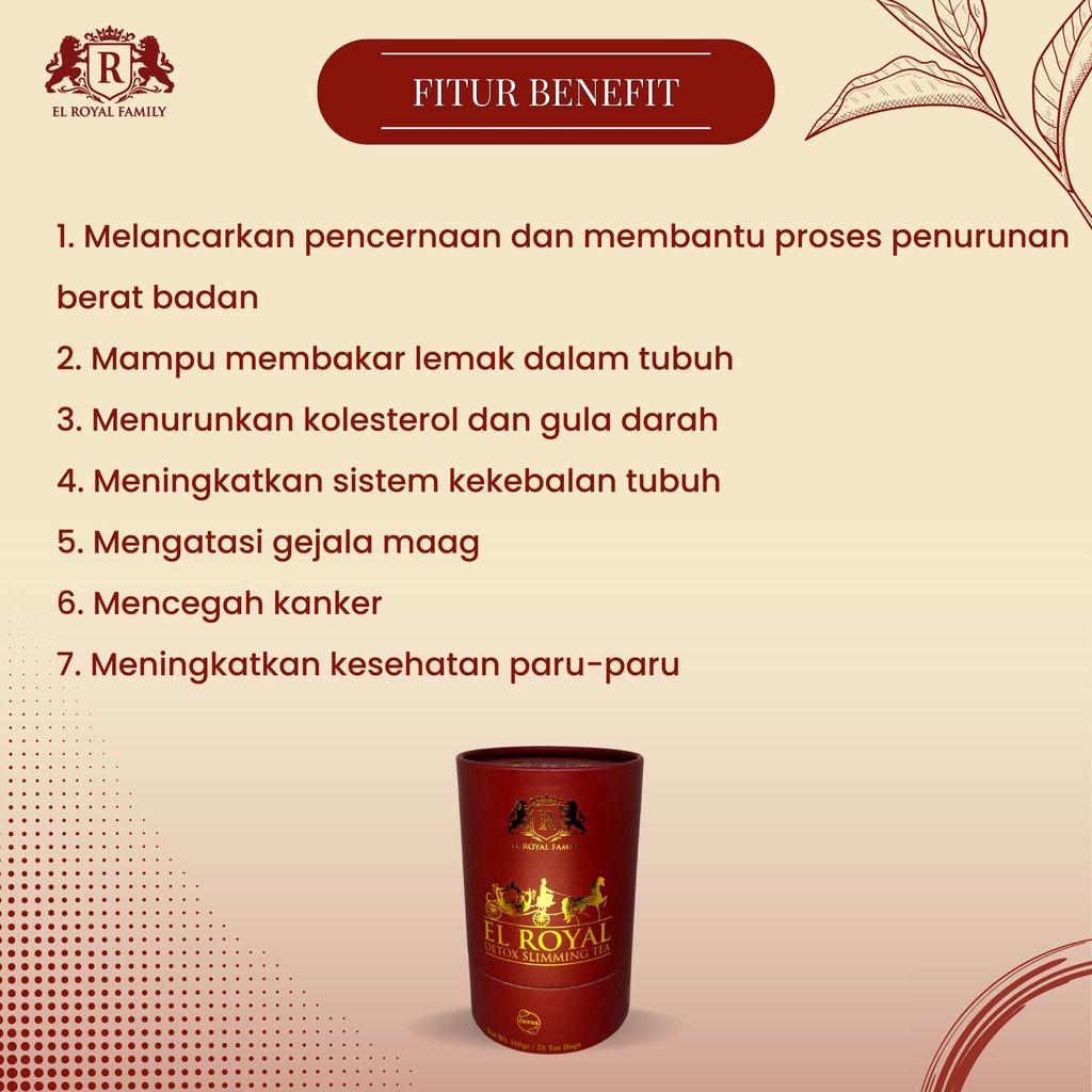 El Royal Detox Slimming Tea - Teh Detox 1 Paket Original Sehat