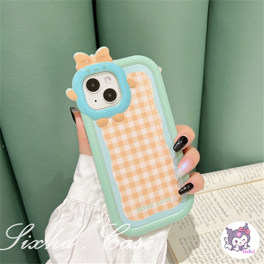 3D Monster Clear Phone Case Compatible For iPhone 14 13 12 11 Pro Max SE2020 X Xr Xs Max 8 7 6 6s Plus Candy Fashion Dots Lattice Transparent Camera Protector Soft TPU Phone Cover