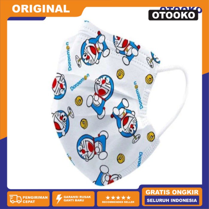 Masker Anak Medis Bedah 3ply 3 ply Orlee Embos Earloop Kids isi 50  Doraemon Orle K