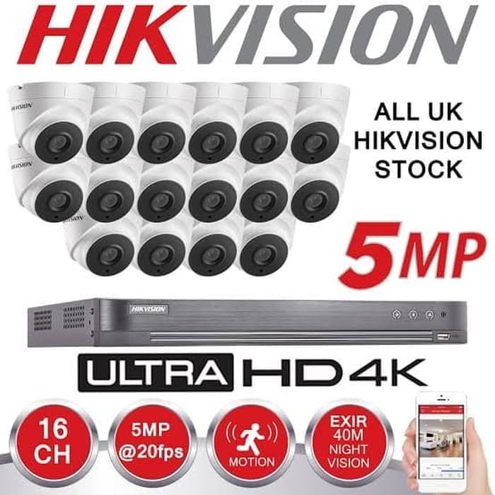 paket cctv hikvision 5mp dvr 16ch 8cctv komplit