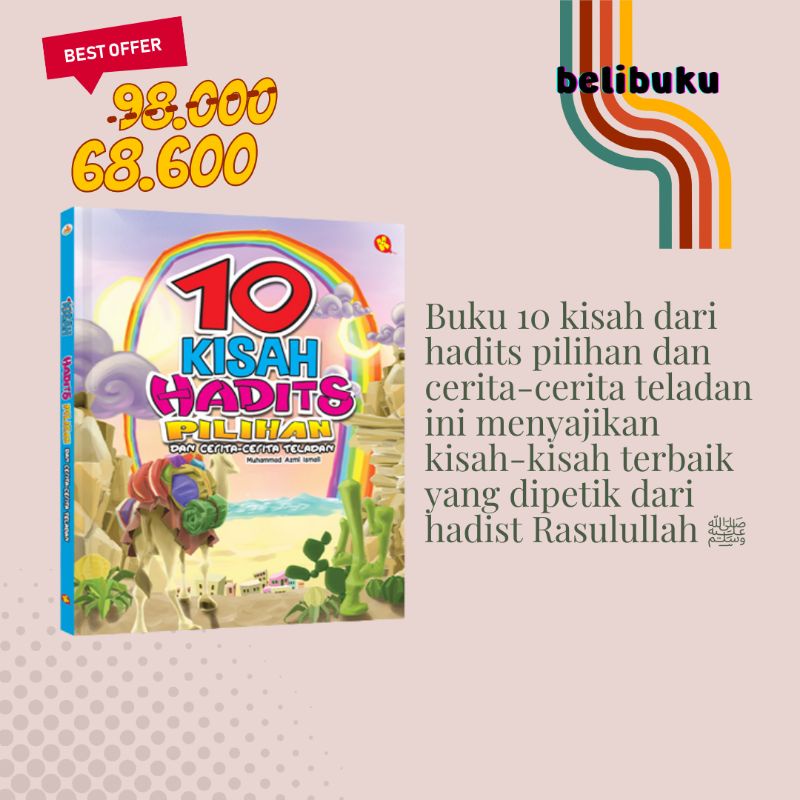 10 Kisah Hadits Pilihan Soft Cover 450gram cerita hadits anak buku hadist