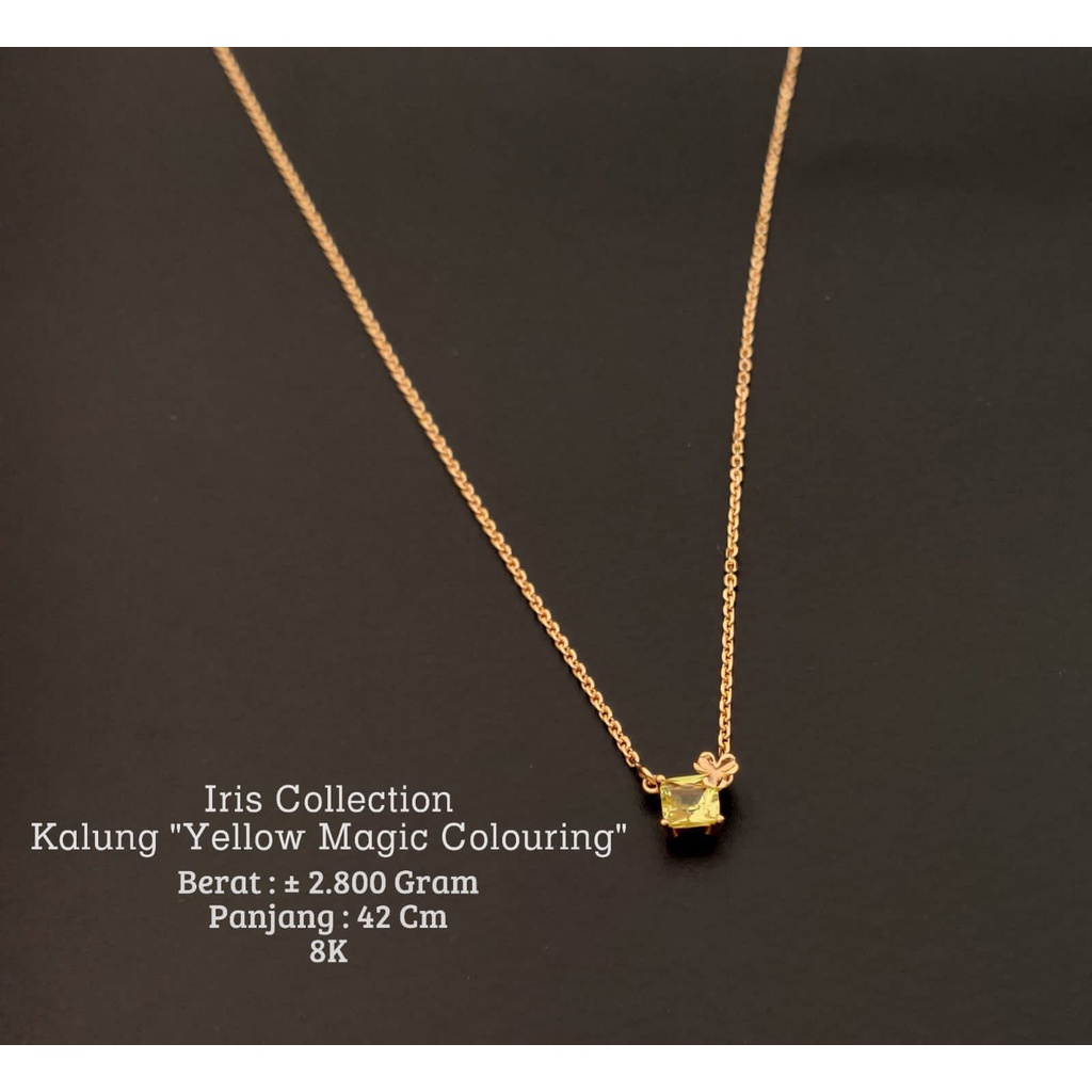 Kalung hwt iris edition wanita kadar 375 8karat lucu elegan ringan mata bisa berubah warna