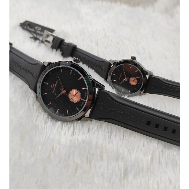 JAM TANGAN COUPLE PASANGAN COWOK CEWEK CHARLES DELON ORIGINAL WATER RESIST