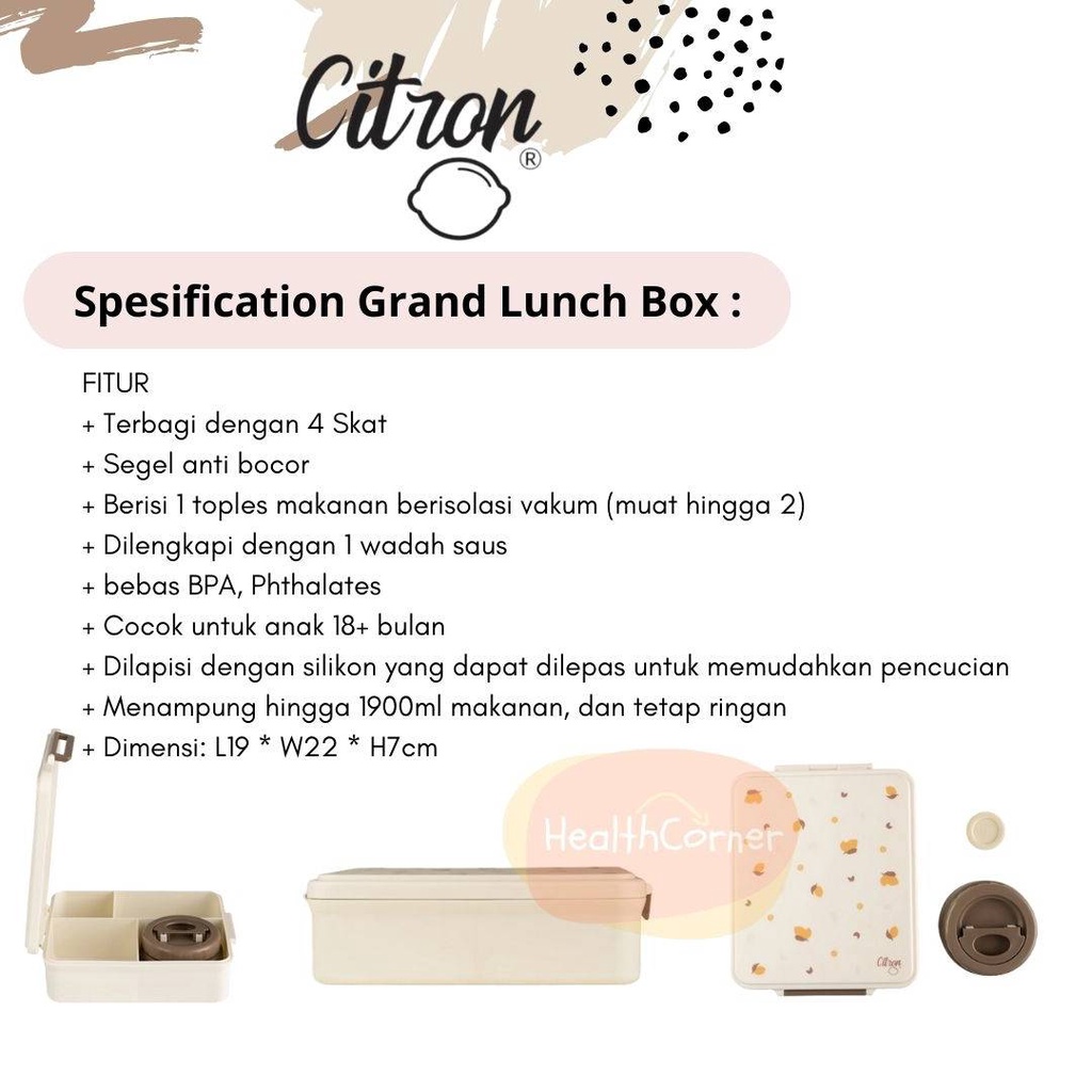 CITRON Grand Lunch Box 4 Comp - Lunchbox Kotak Bekal Makan Anak ORIGINAL