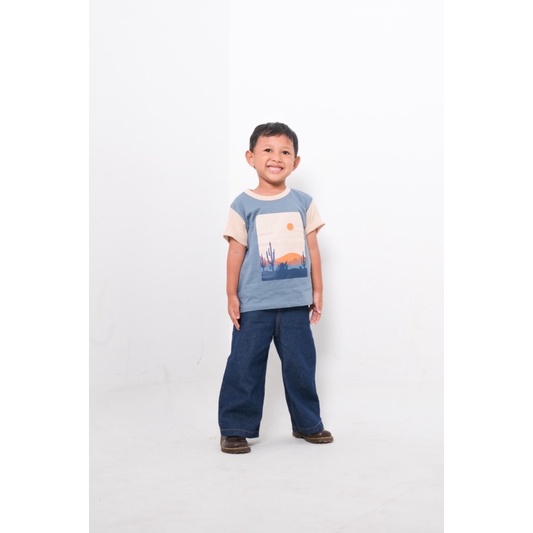 PANORAMIC TEE -  Promo 10.10 Anak Sablon Pemandangan Baju Bayi Premium Kids Cewek Cowok Laki Perempuan 1-6 Th