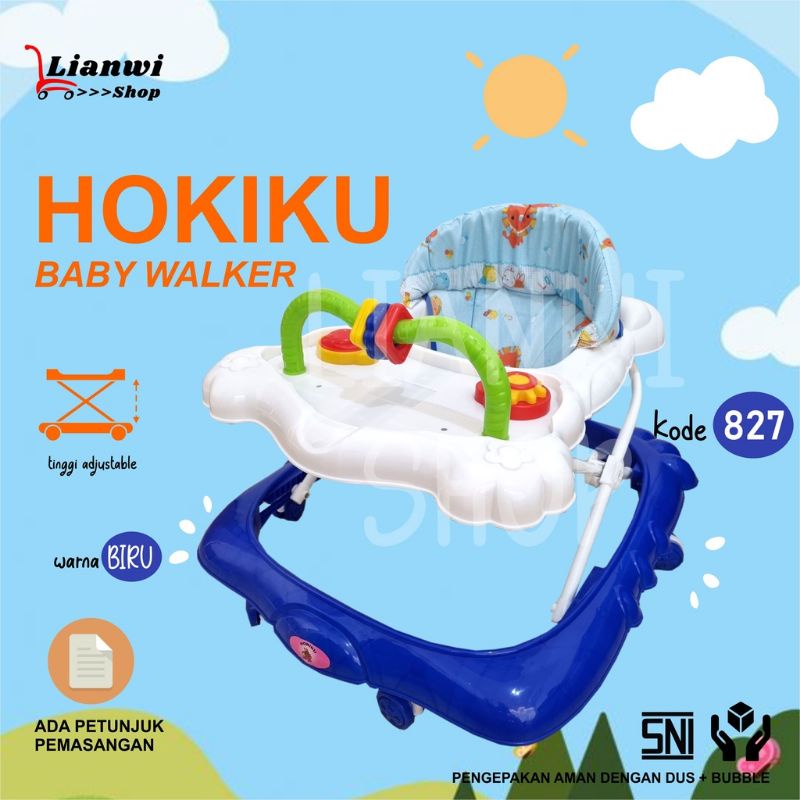 HOKIKU TIPE 827 BABY WALKER HOKIKU RODA BAYI ALAT BANTU JALAN BAYI