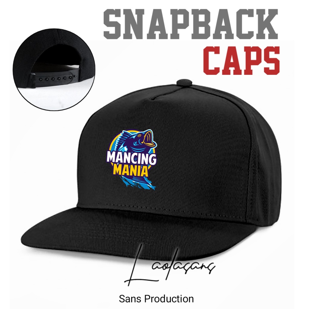 Topi Snapback Hat Logo Mancing Mania Premium - Topi Original Flexfit Yupoong Hip Hop Classic Snapbac