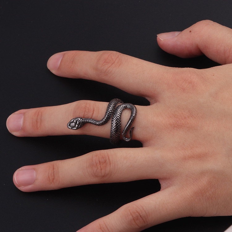 Cincin Bentuk Ular Gaya retro Eropa Dan Amerika Untuk Pria