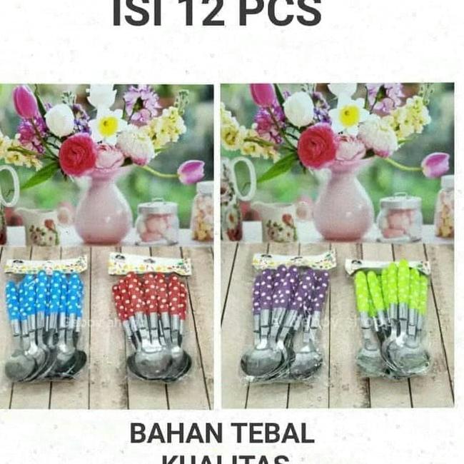 Langsung Atc Sendok set polkadot 12pcs