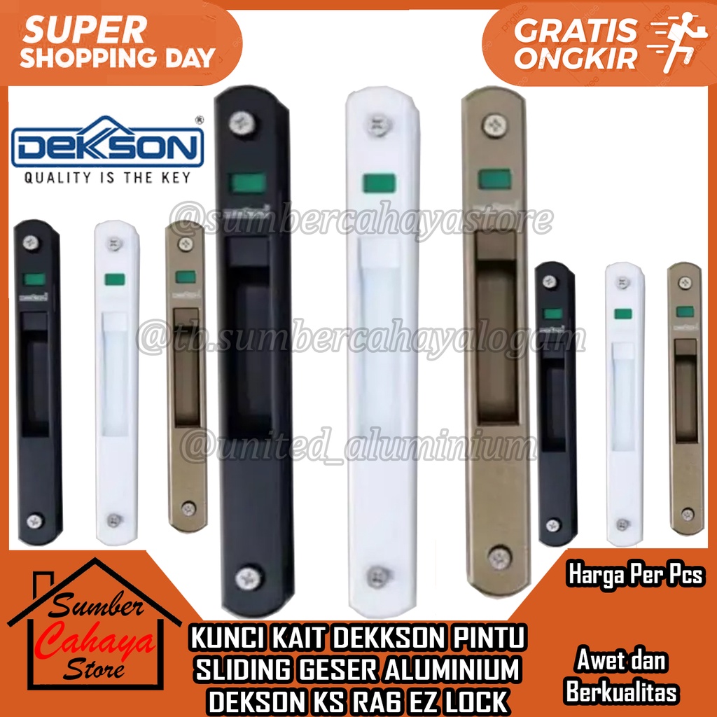 Kunci Dekkson Ks Ra6 Handle Pintu Sliding Geser Handel Frame  Kait Aluminium Konci Lawang Seleding A