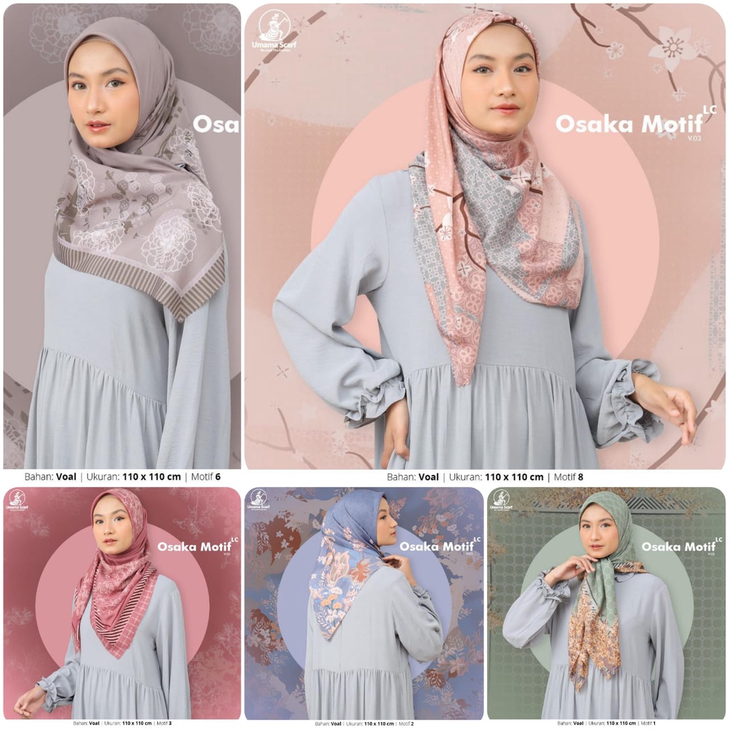 Motif Cantik Hijab Segi Empat Umama & Malaica / Hijab Segiempat Umama Polos / Jilbab Segiempat Polos