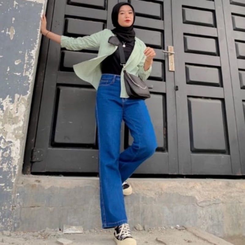 Celana kulot,kulot jeans, Celana panjang kulot,Kulot wanita,Celana panjang wanita,Hihwaist kulot jea